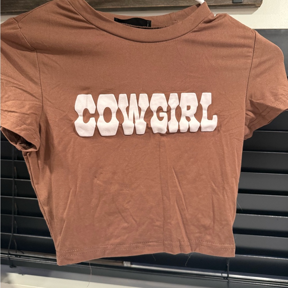 SHEIN Brown Cowgirl Crop Top